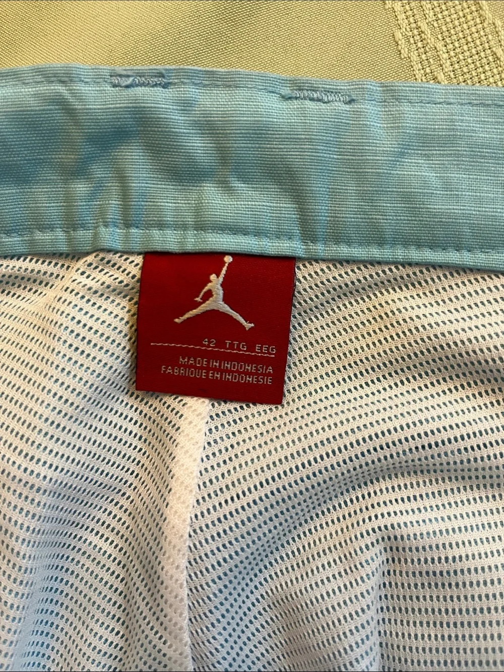 Jordan Light Blue Cargo Shorts with Orange Jumpman